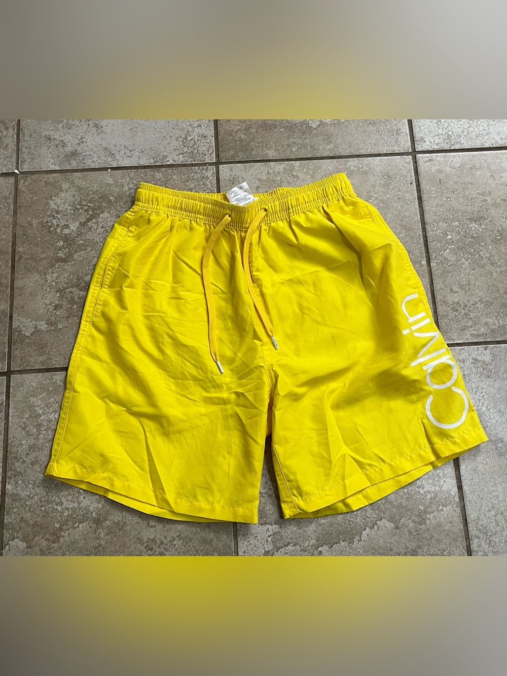 Calvin Klein Bright Yellow Men's Swim Trunks